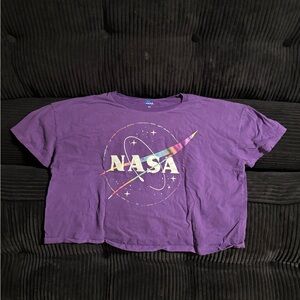 Purple NASA Graphic crop top